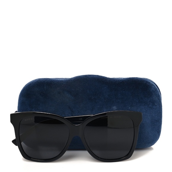 Gucci Black with Signature Web Stripe Sunglasses 👜 - Picture 5 of 6